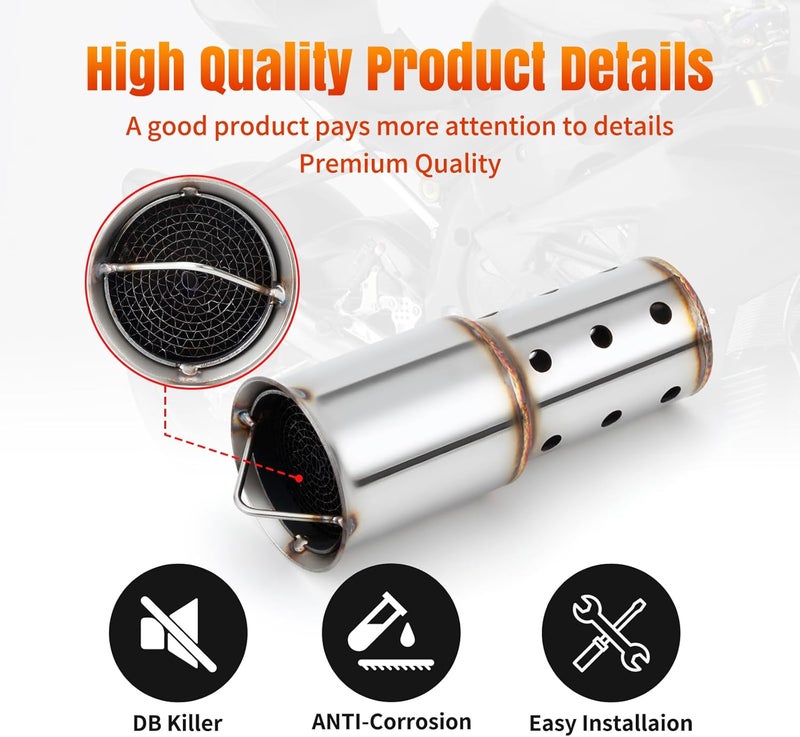 RIDLOG Motorcycle DB Killer 51mm Universal Muffler Silencer Baffle Removable Noise Eliminator Motorcycle Exhaust Pipe Muffler Fit for Harley Honda Yamaha Kawasaki Suzuki - Image 4